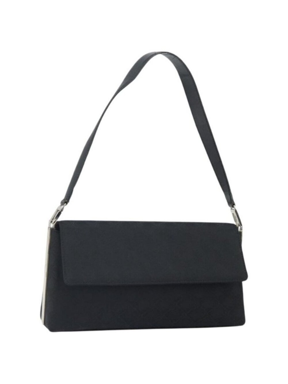 Authentic Salvatore Ferragamo Shoulder Bag Nylon Black Silver